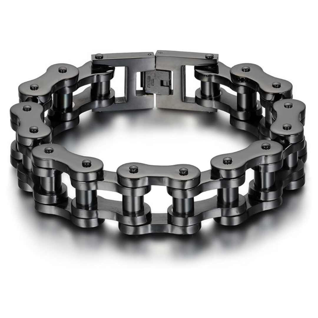 Stainless Steel Motorcycle Chain Bracelet with LED RIDER