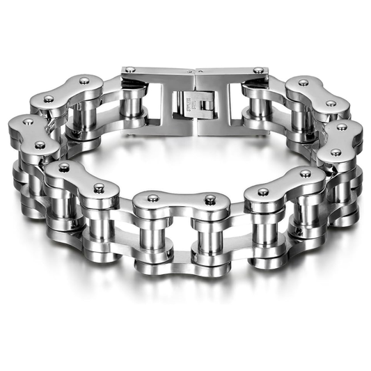 Stainless Steel Motorcycle Chain Bracelet with LED RIDER